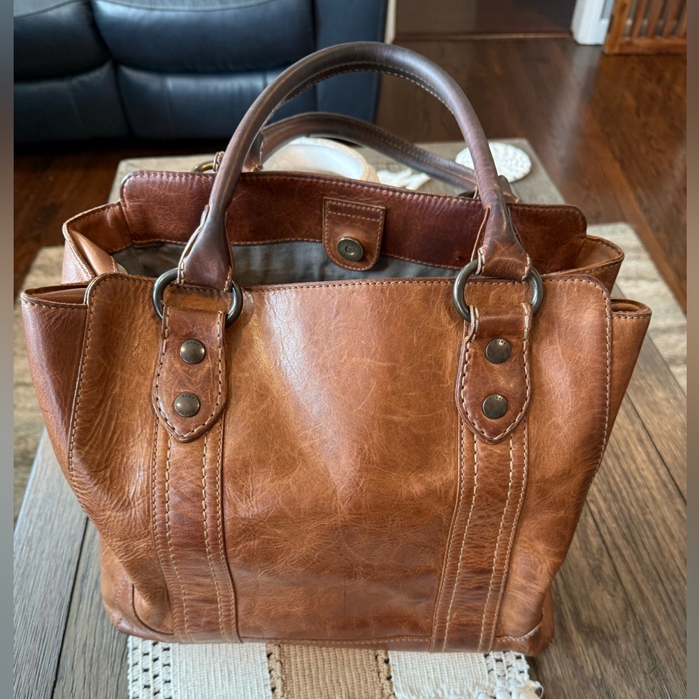 Frye Cognac Brown Leather Tote